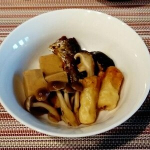 さんまの蒲焼きで♪高野豆腐の含め煮